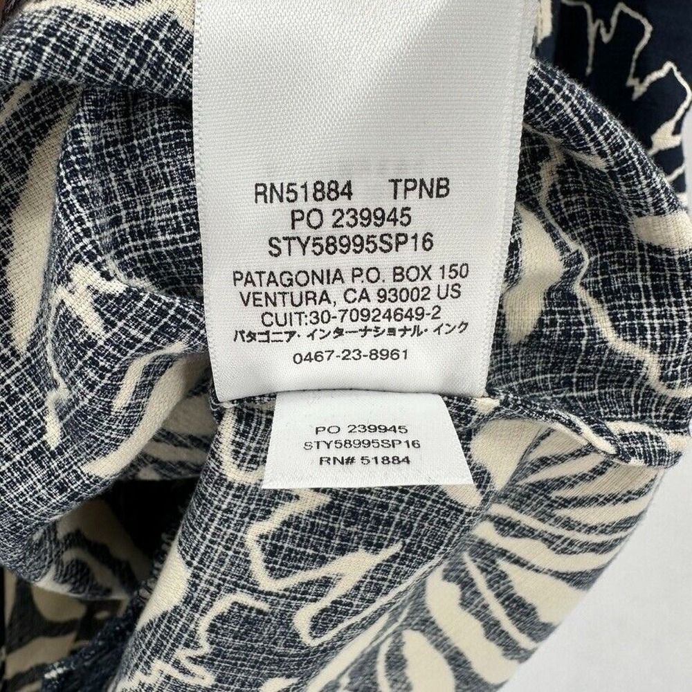 Patagonia Pataloha Dress Limited Edition Size 8 Floral Navy White Beach‎ Resort - Picture 9 of 9
